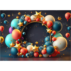 LB0628 Balloons Garland Star Backdrop