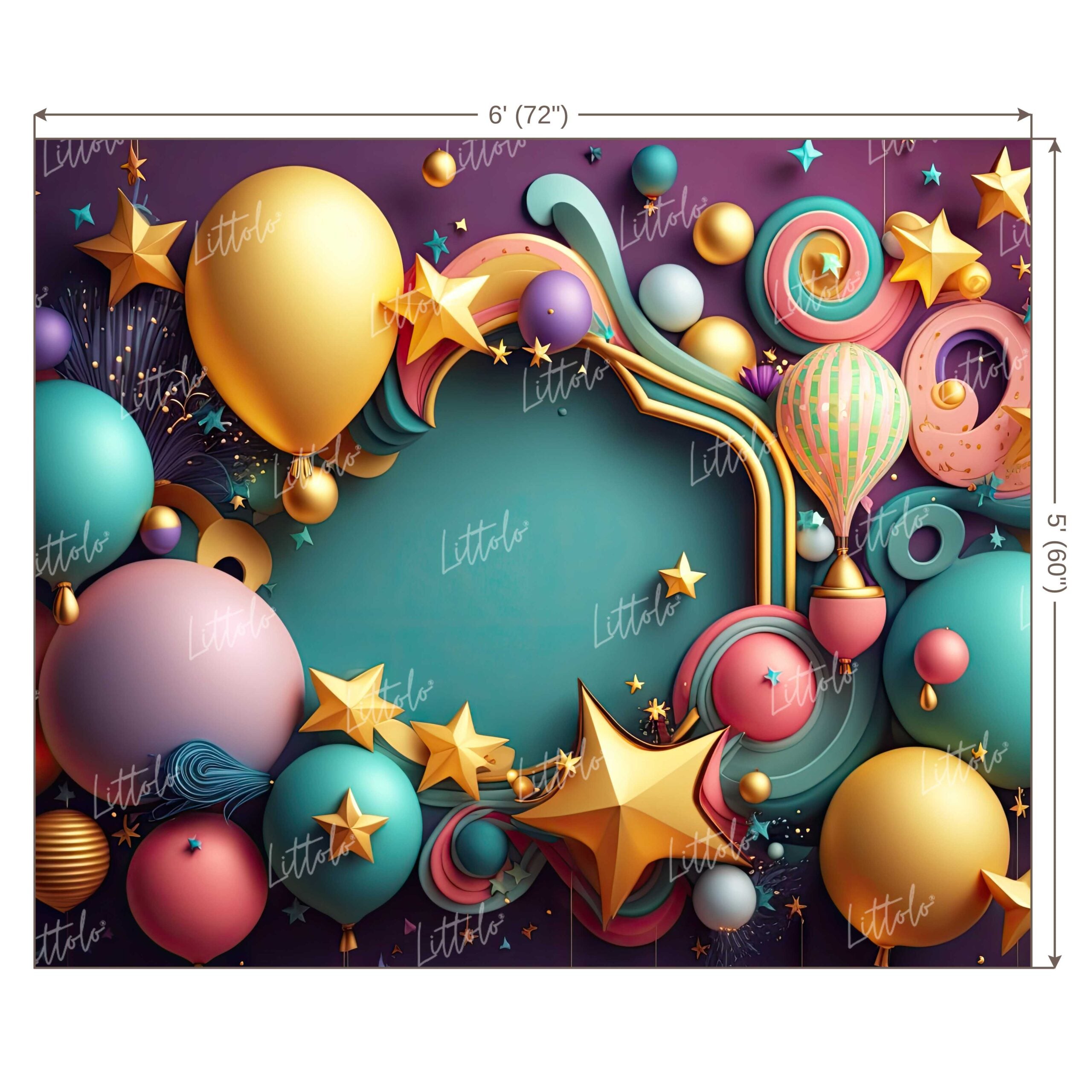 LB0629 Balloons Garland Star Backdrop