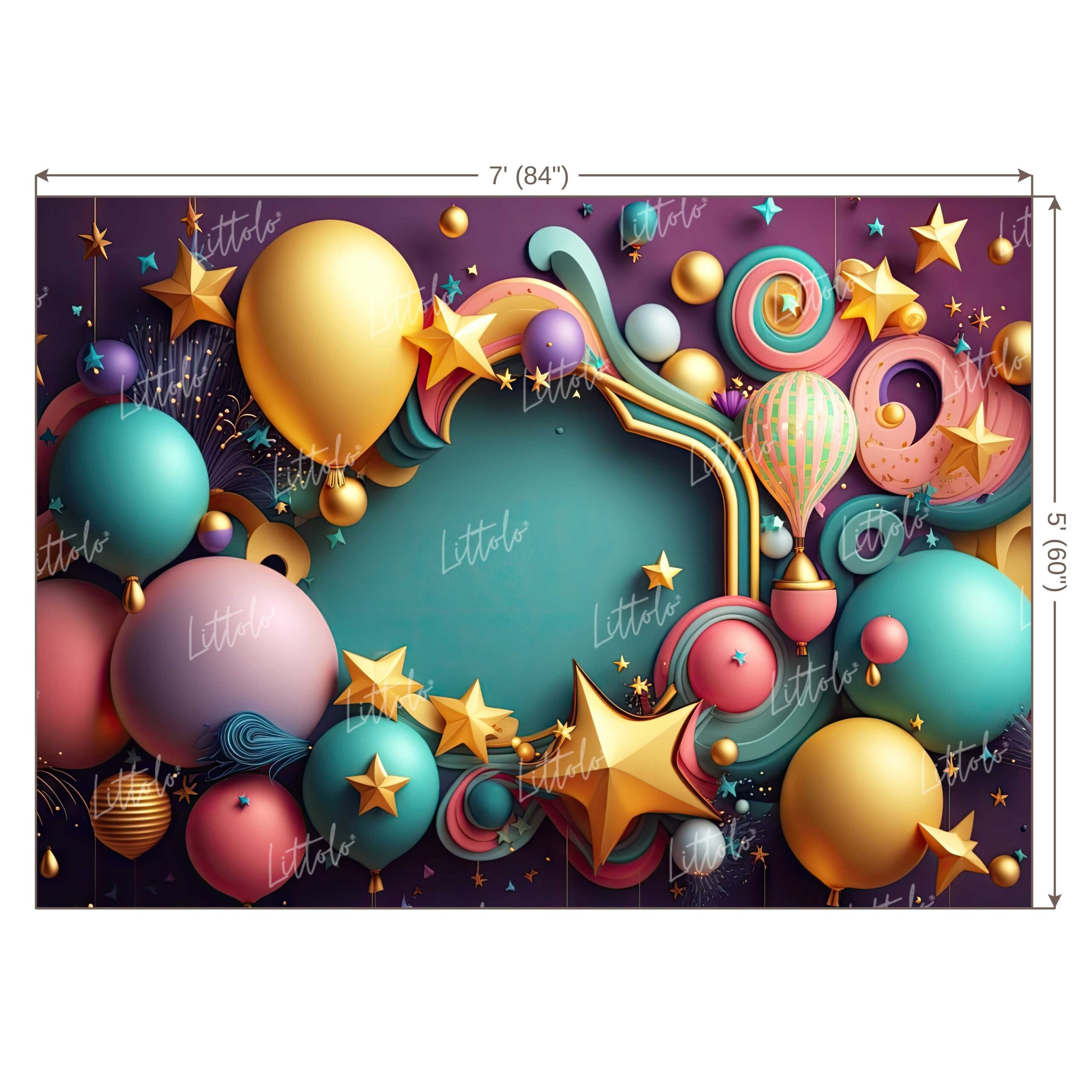 LB0629 Balloons Garland Star Backdrop