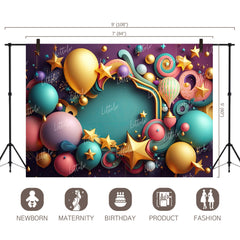 LB0629 Balloons Garland Star Backdrop