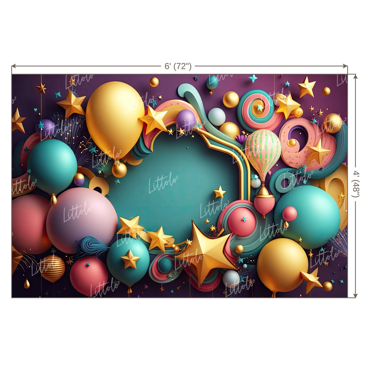 LB0629 Balloons Garland Star Backdrop