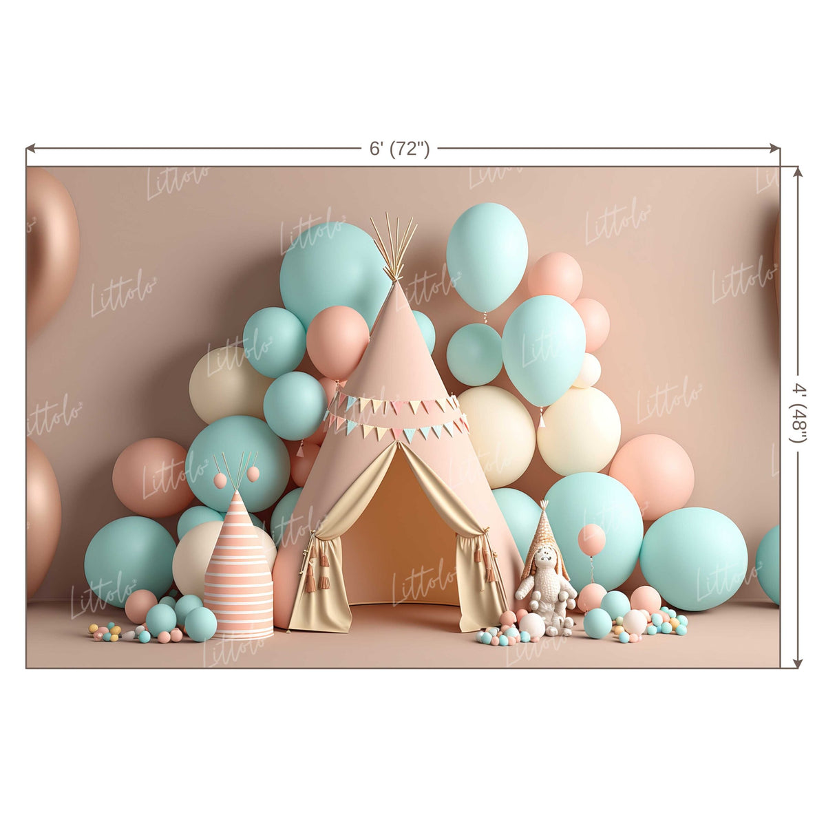 LB0631 Balloons Garland Tent Backdrop