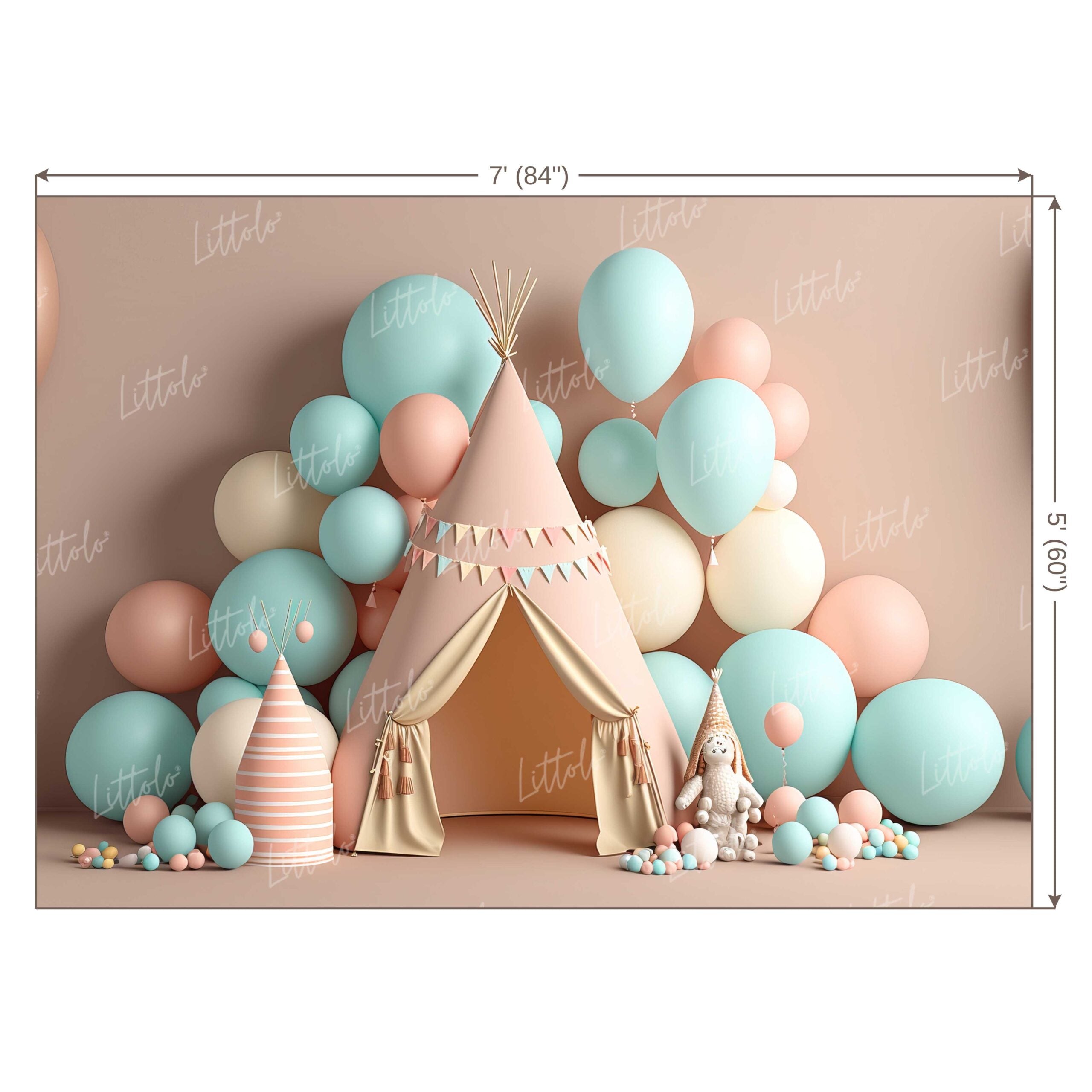 LB0631 Balloons Garland Tent Backdrop