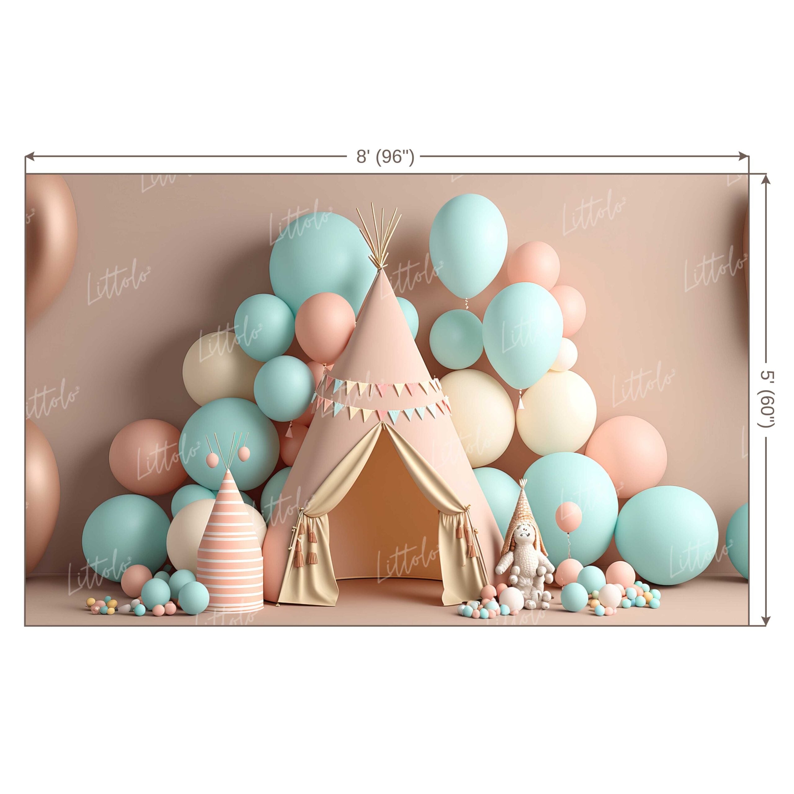 LB0631 Balloons Garland Tent Backdrop