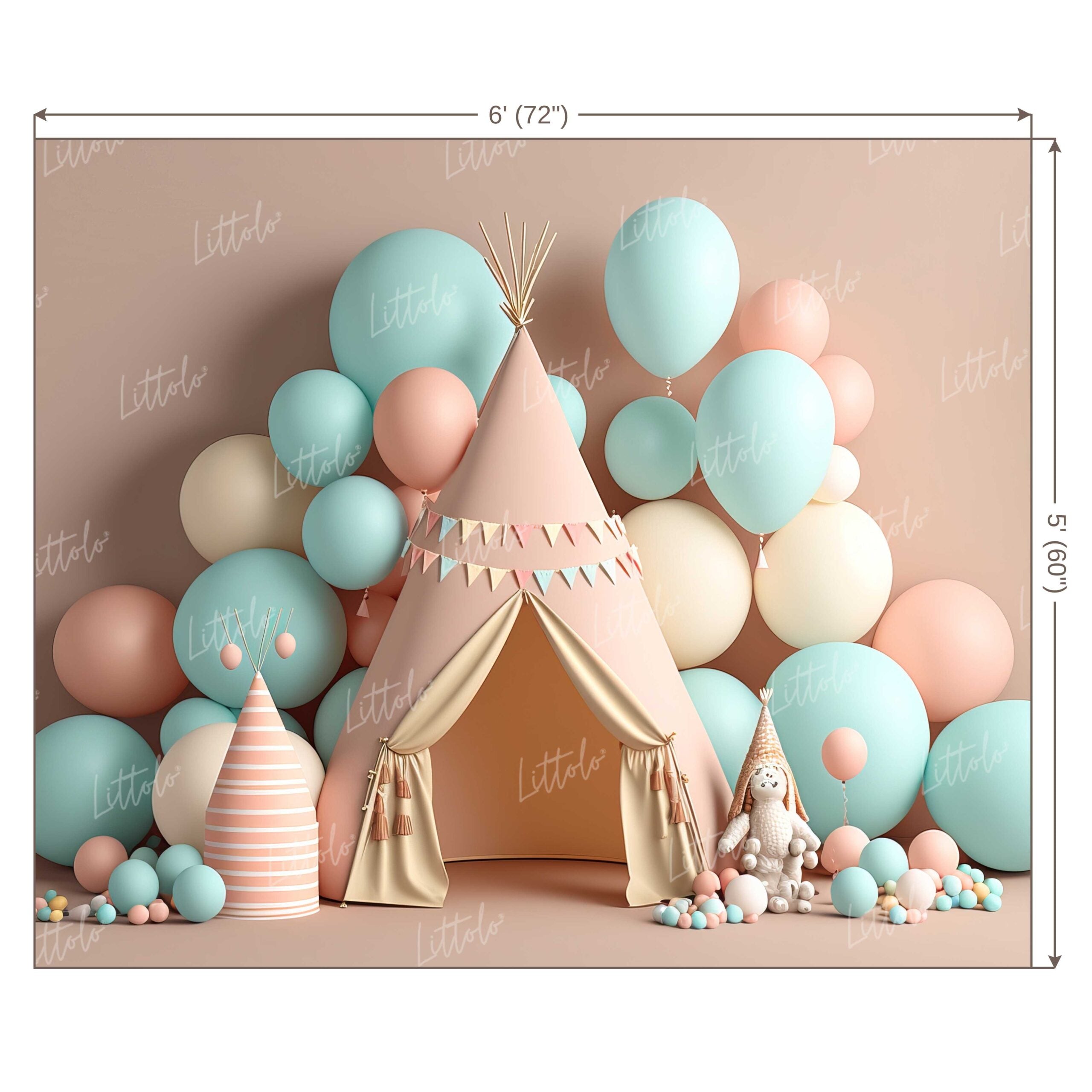 LB0631 Balloons Garland Tent Backdrop