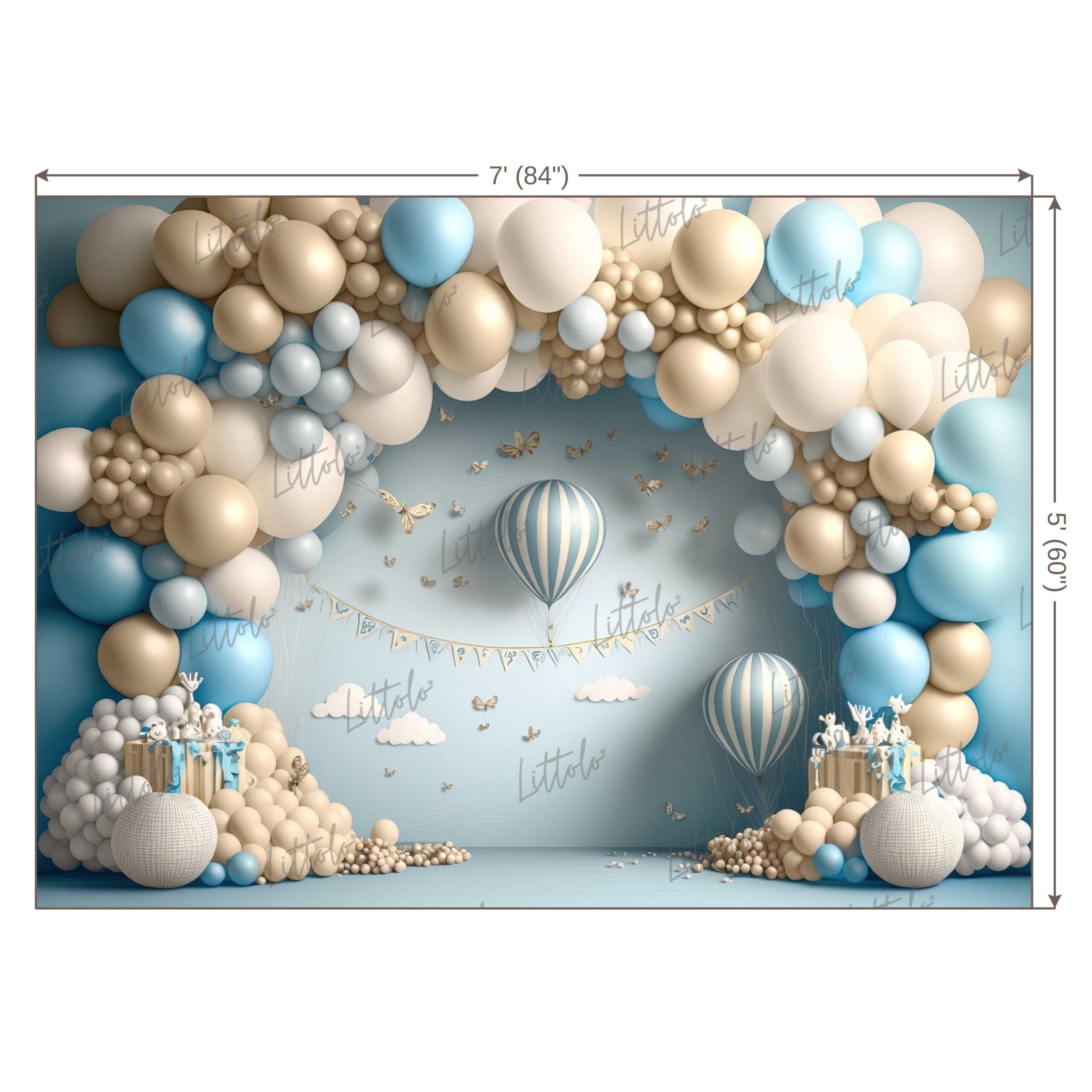 LB0632 Balloons Garland Hot Air Backdrop