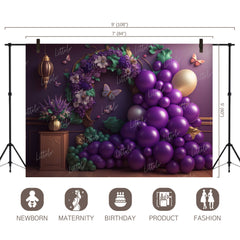 LB0634 Balloons Garland Butterfly Backdrop