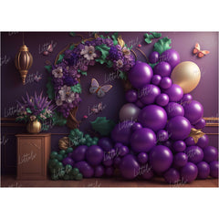 LB0634 Balloons Garland Butterfly Backdrop