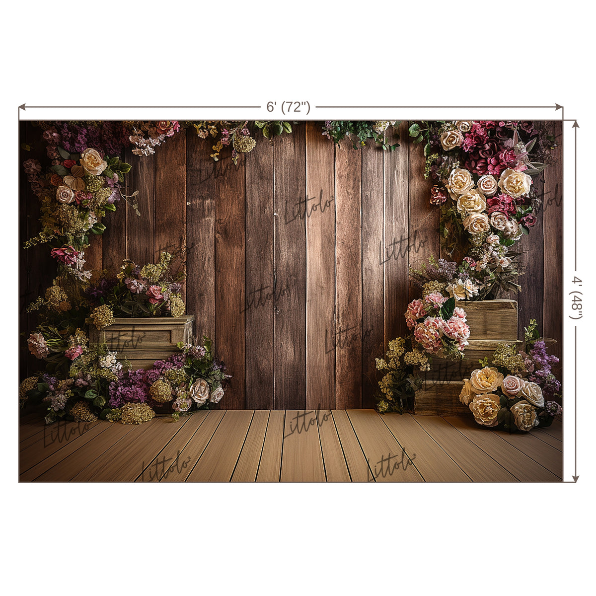 LB0639 Rustic Plank Backdrop