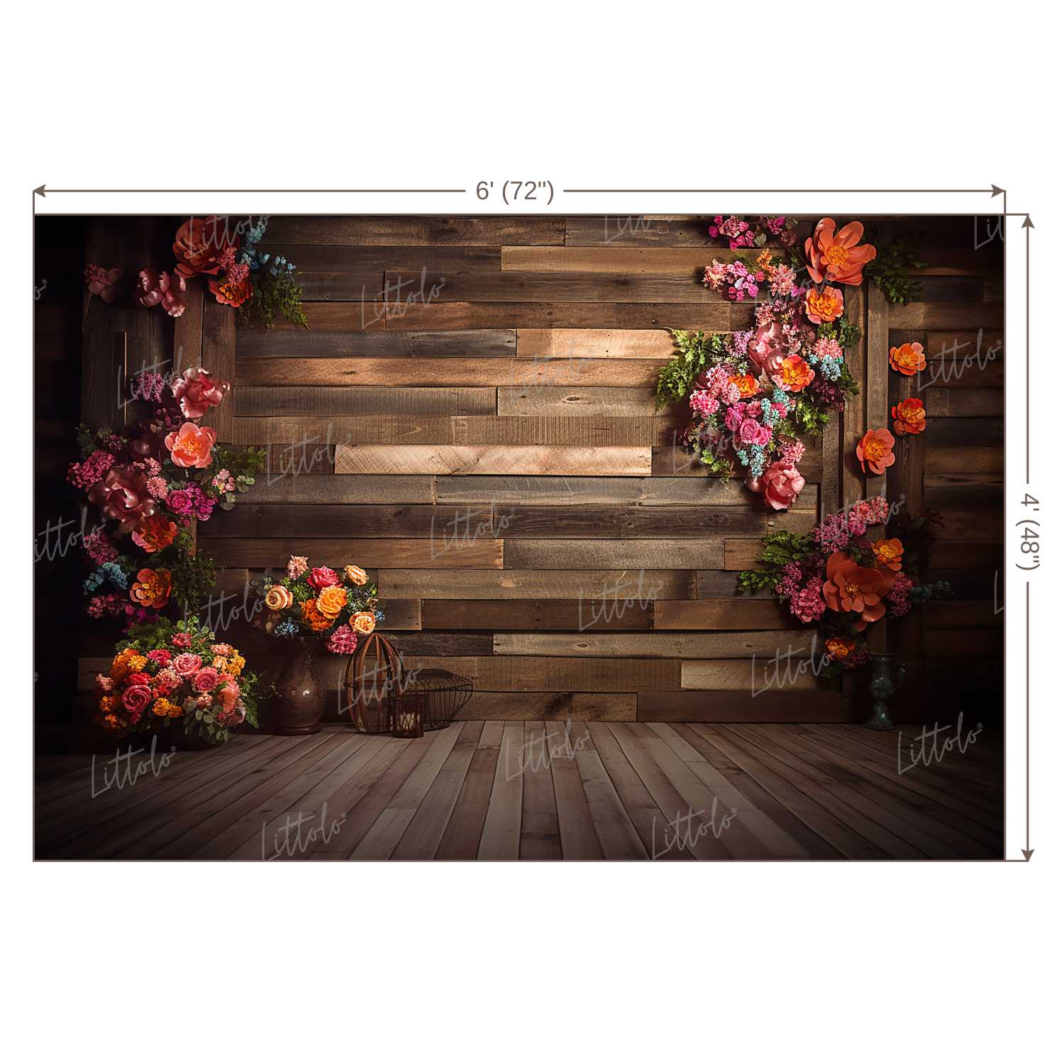 LB0640 Rustic Plank Backdrop