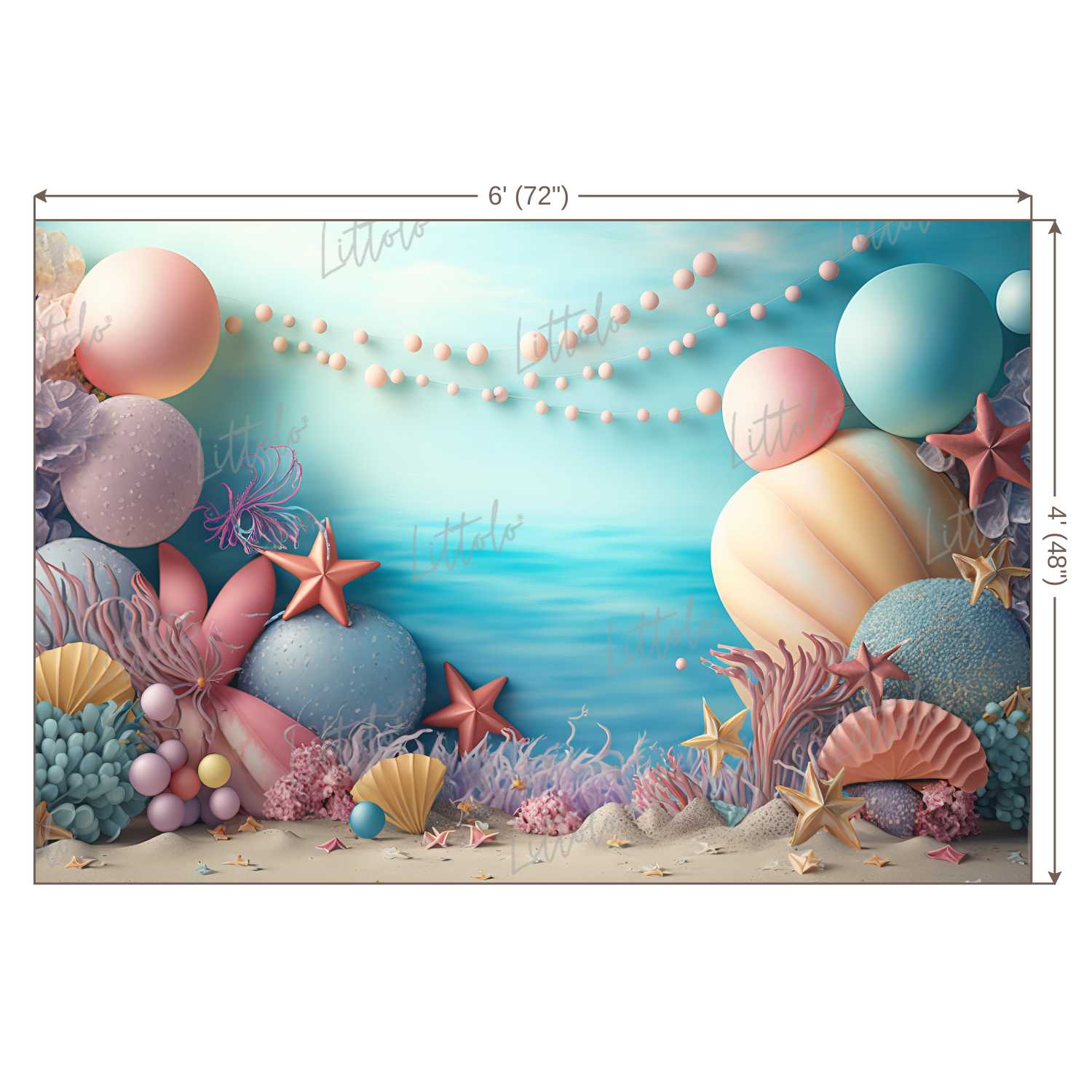 LB0641 Adventure Under The Sea Ocean Little Mermaid Backdrop