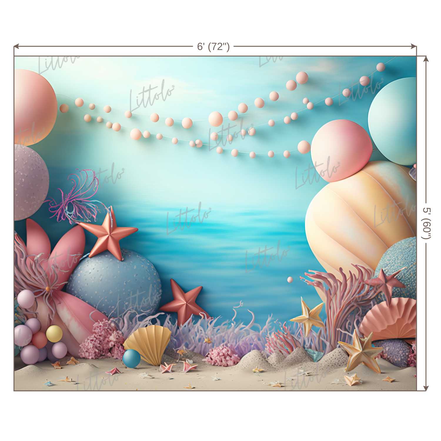 LB0641 Adventure Under The Sea Ocean Little Mermaid Backdrop