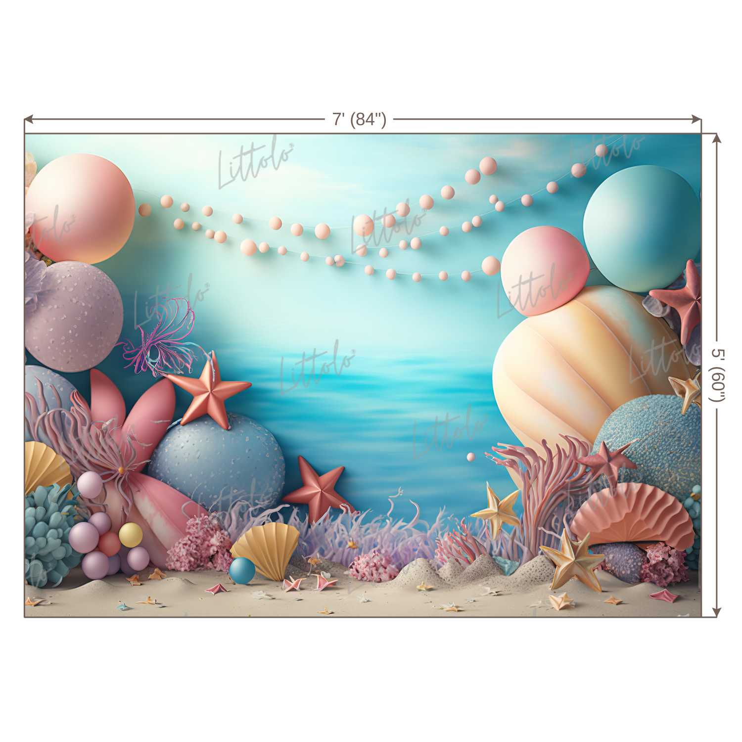 LB0641 Adventure Under The Sea Ocean Little Mermaid Backdrop