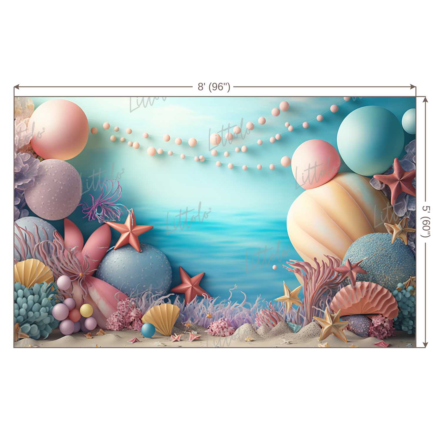 LB0641 Adventure Under The Sea Ocean Little Mermaid Backdrop