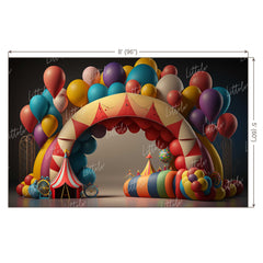 LB0642 Balloons Garland Circus Backdrop