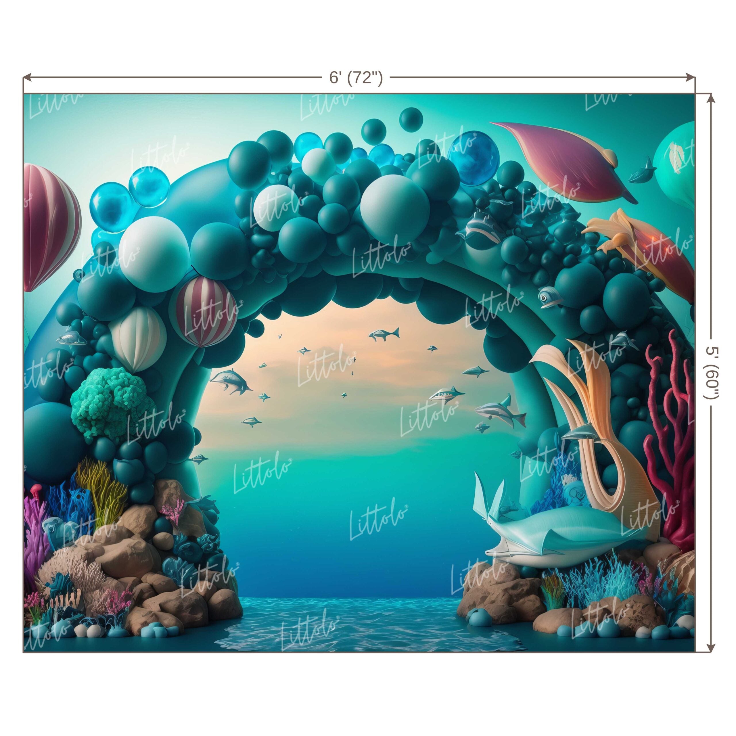 LB0643 Adventure Under The Sea Ocean Mermaid Backdrop