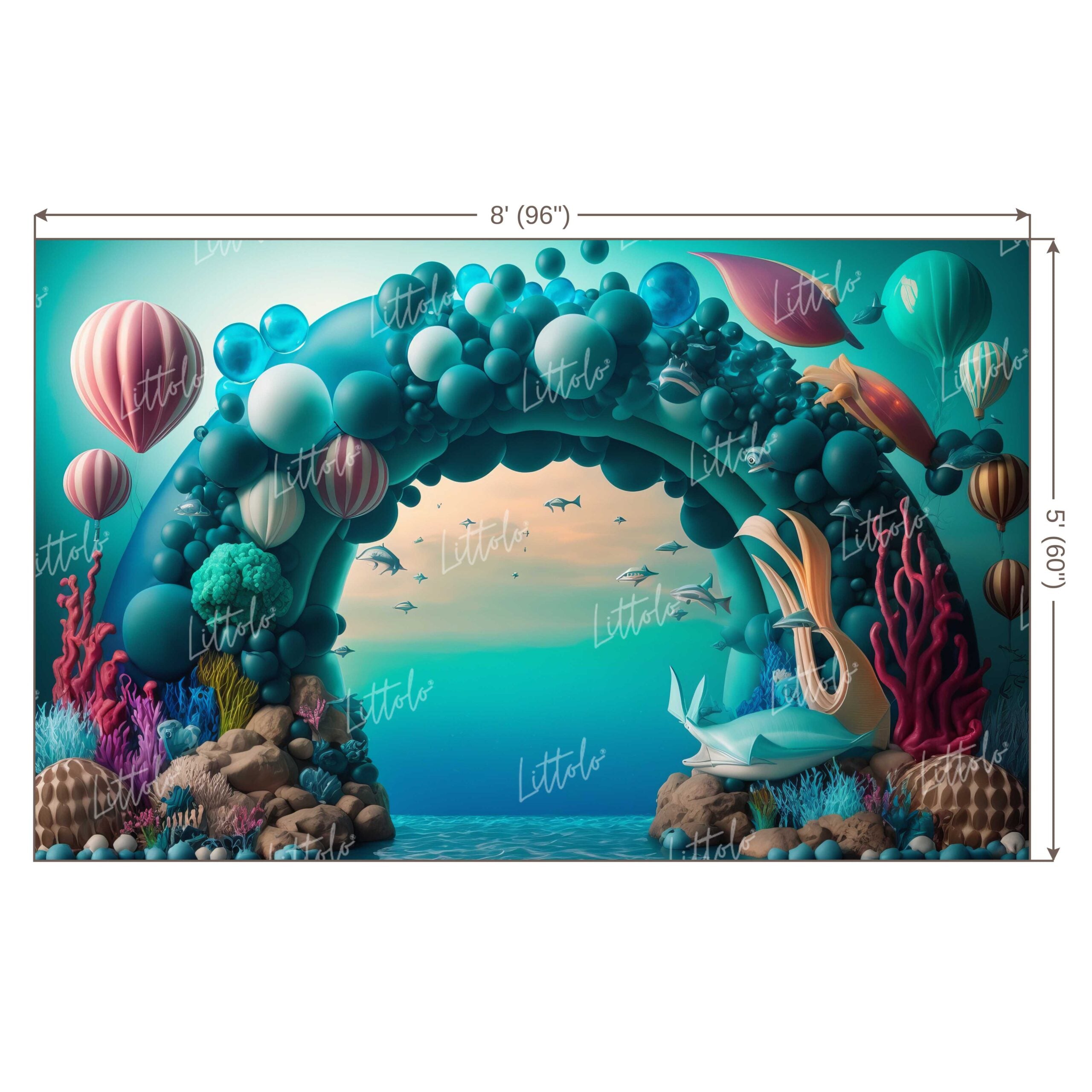 LB0643 Adventure Under The Sea Ocean Mermaid Backdrop