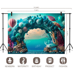 LB0643 Adventure Under The Sea Ocean Mermaid Backdrop