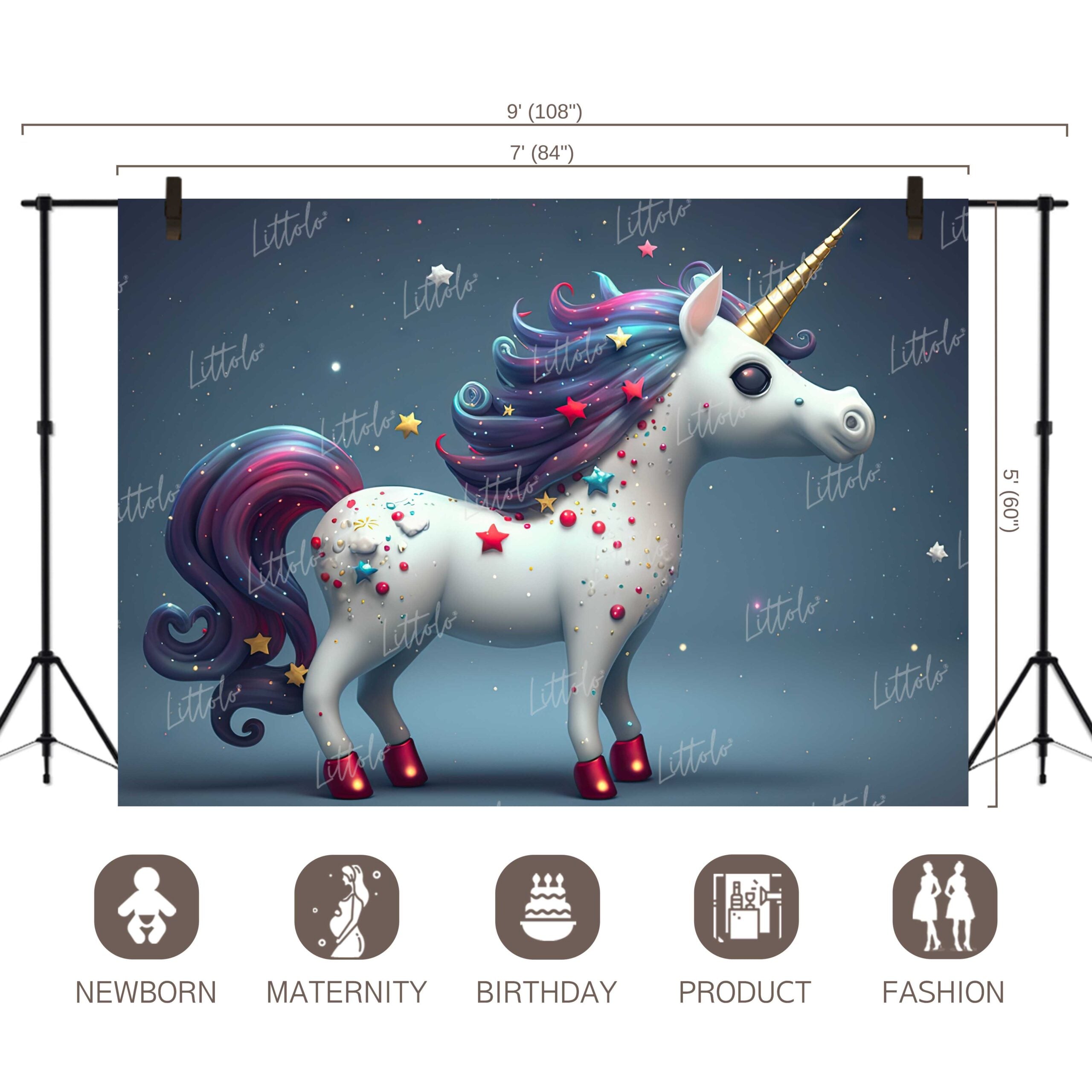 LB0652 Unicorn Backdrop