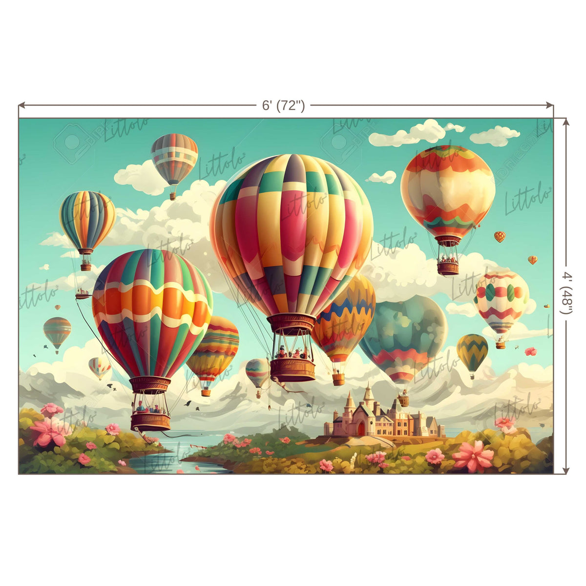 LB0654 Balloons Garland Hot Air Backdrop