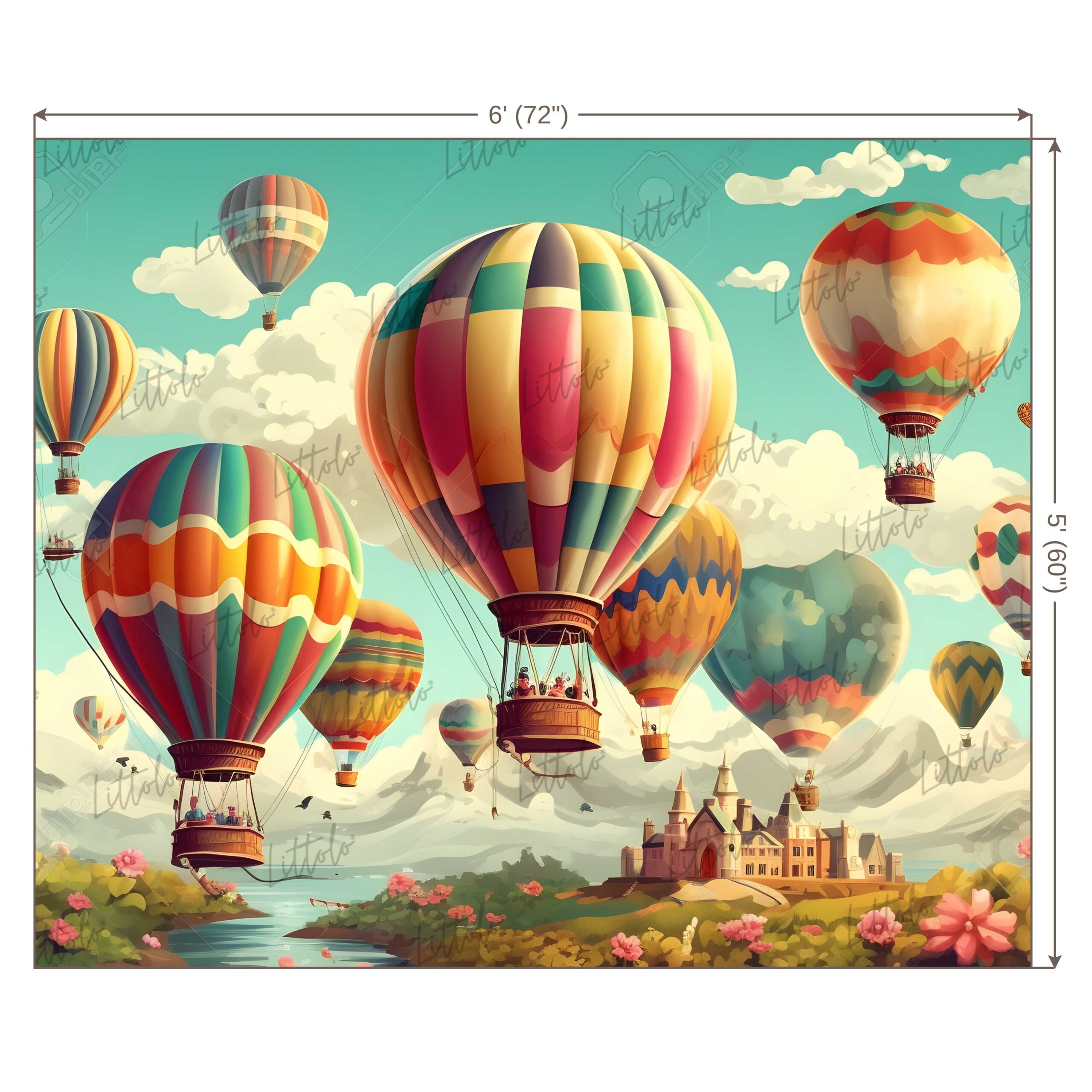 LB0654 Balloons Garland Hot Air Backdrop