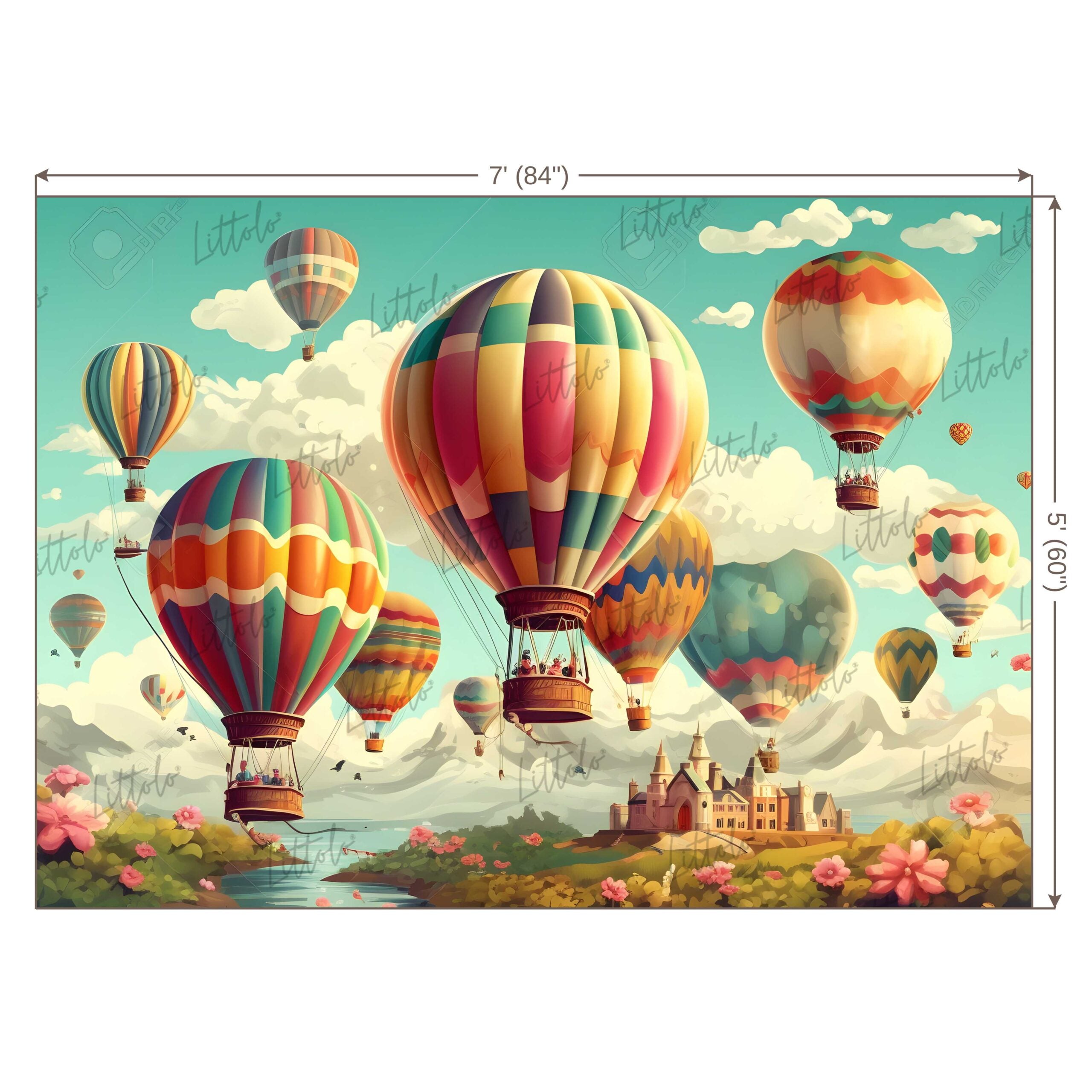 LB0654 Balloons Garland Hot Air Backdrop