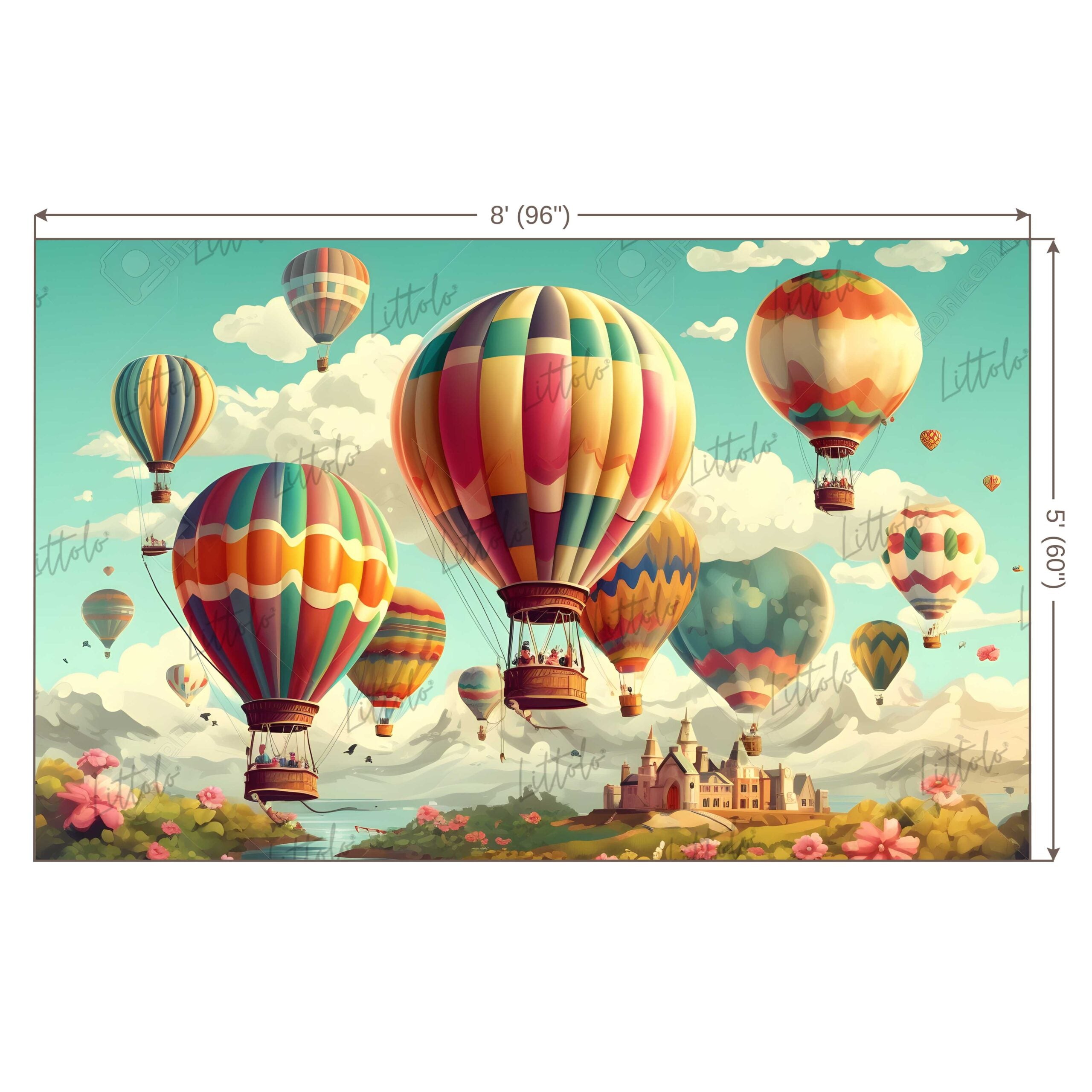 LB0654 Balloons Garland Hot Air Backdrop