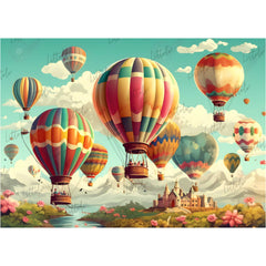 LB0654 Balloons Garland Hot Air Backdrop