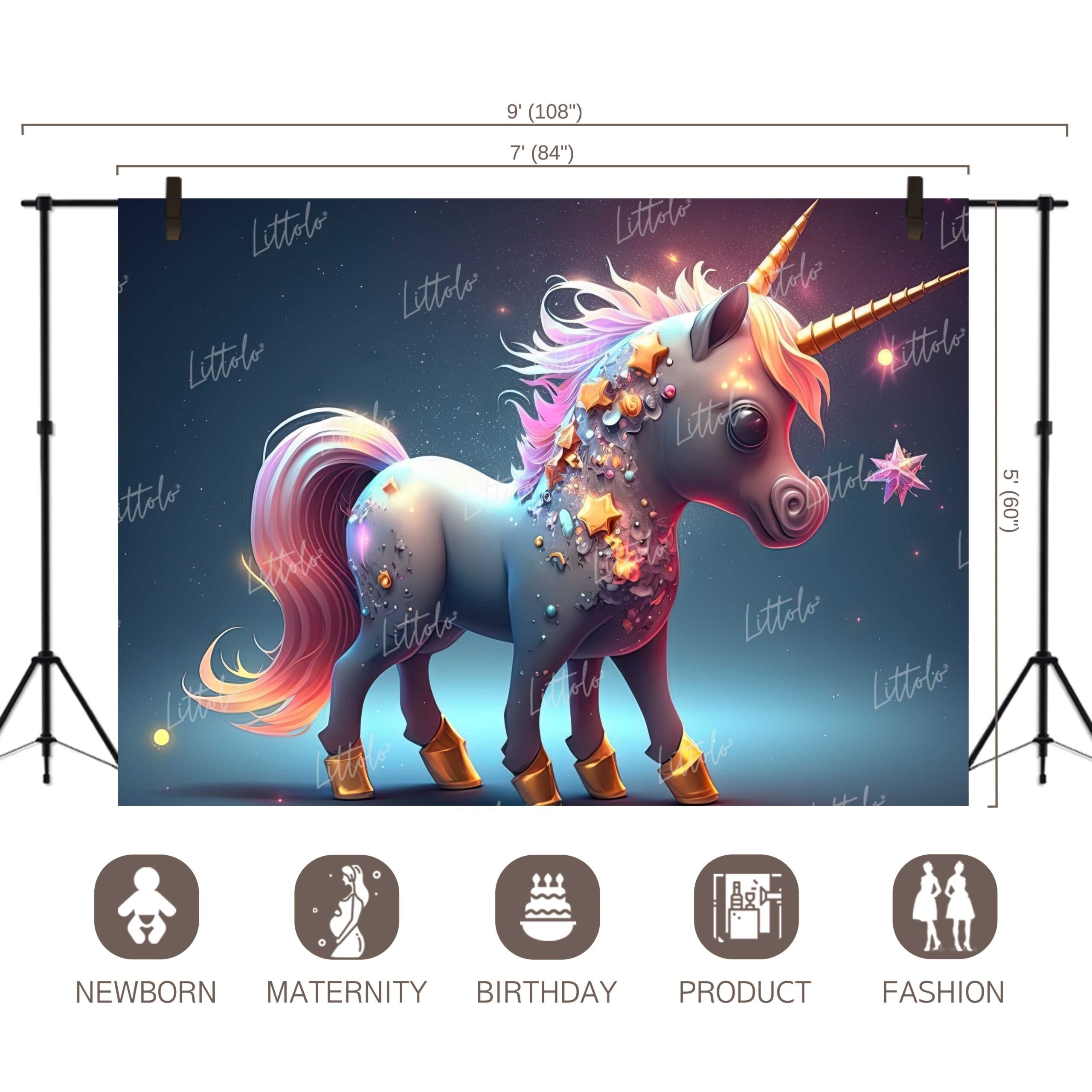 LB0657 Unicorn Theme Backdrop