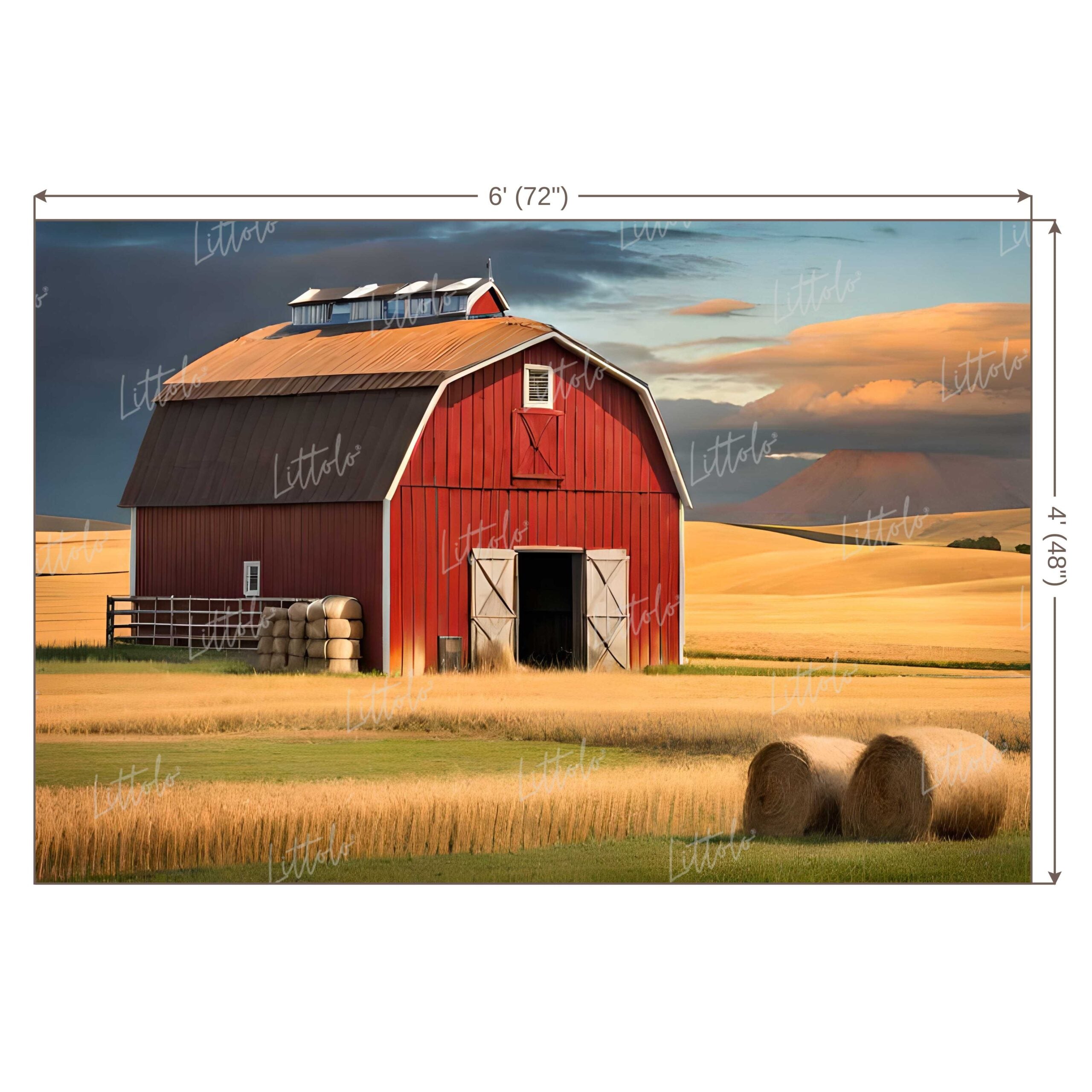 LB0663 Farm Barn House Backdrop