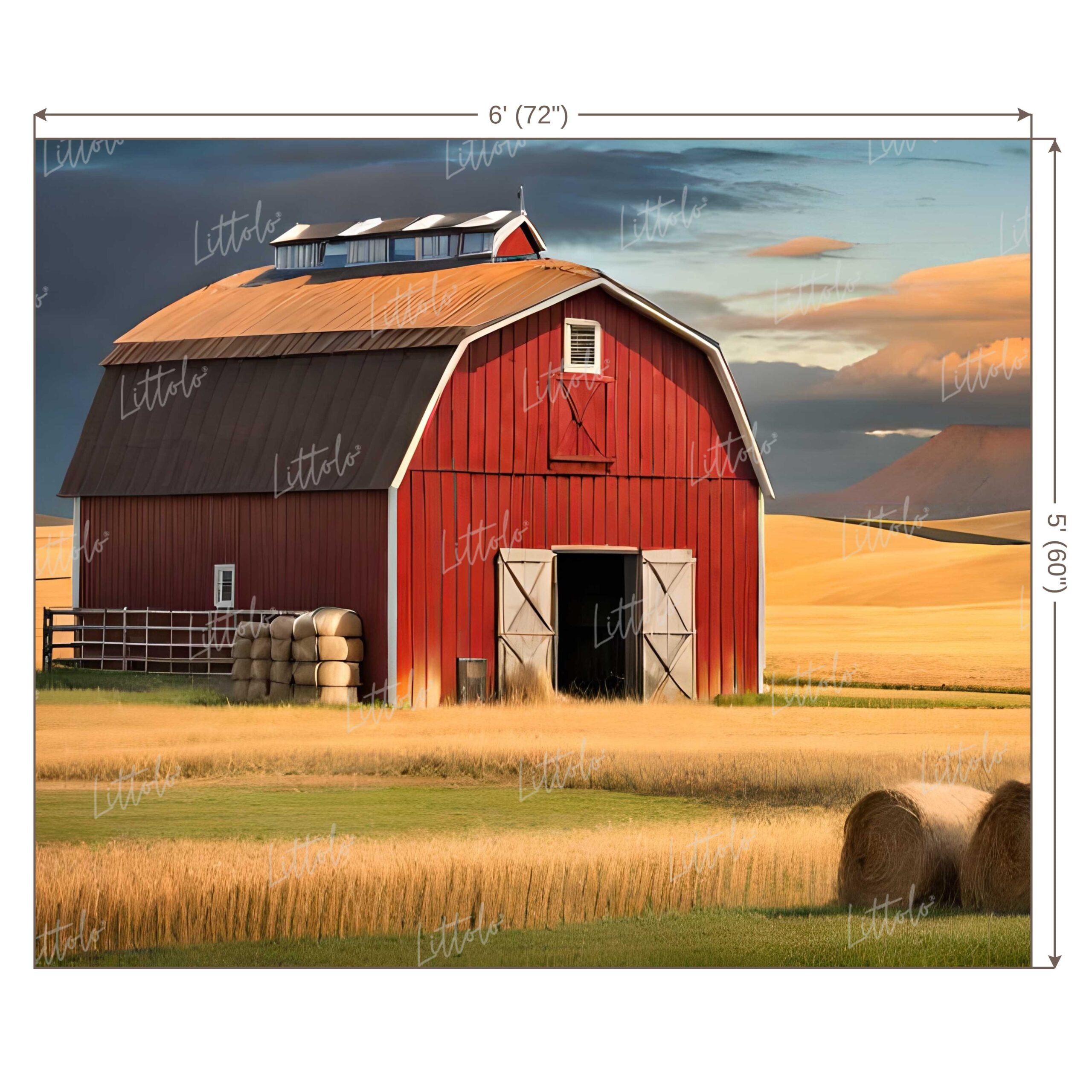 LB0663 Farm Barn House Backdrop