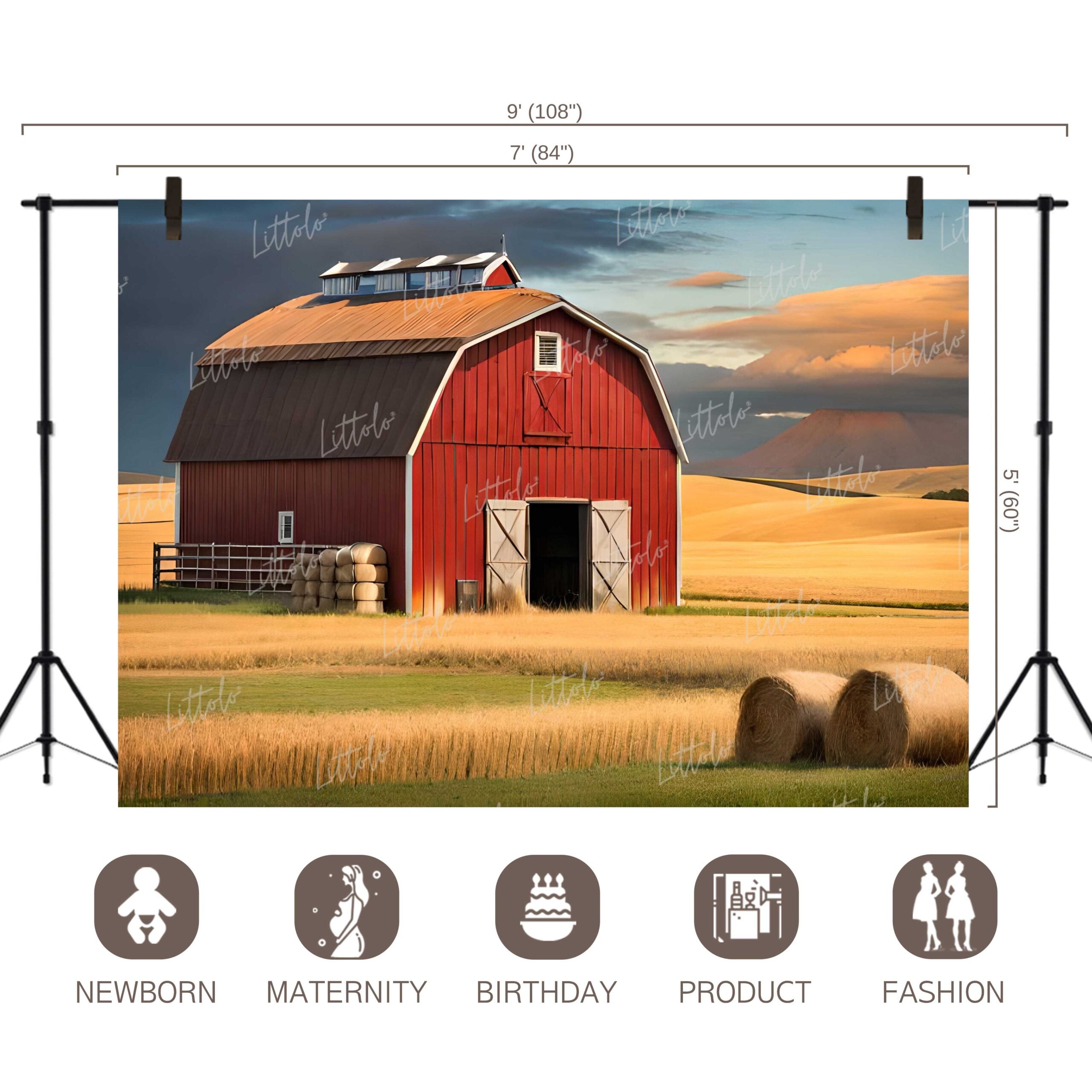 LB0663 Farm Barn House Backdrop