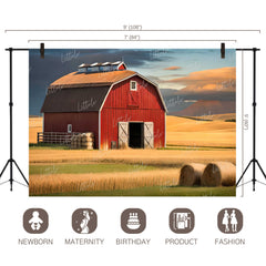 LB0663 Farm Barn House Backdrop