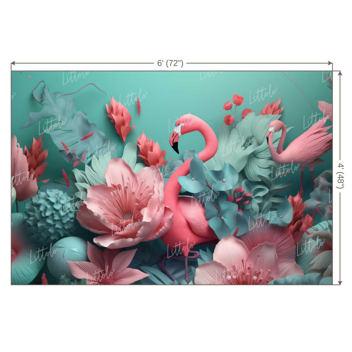 LB0664 Flamingo Theme Backdrop