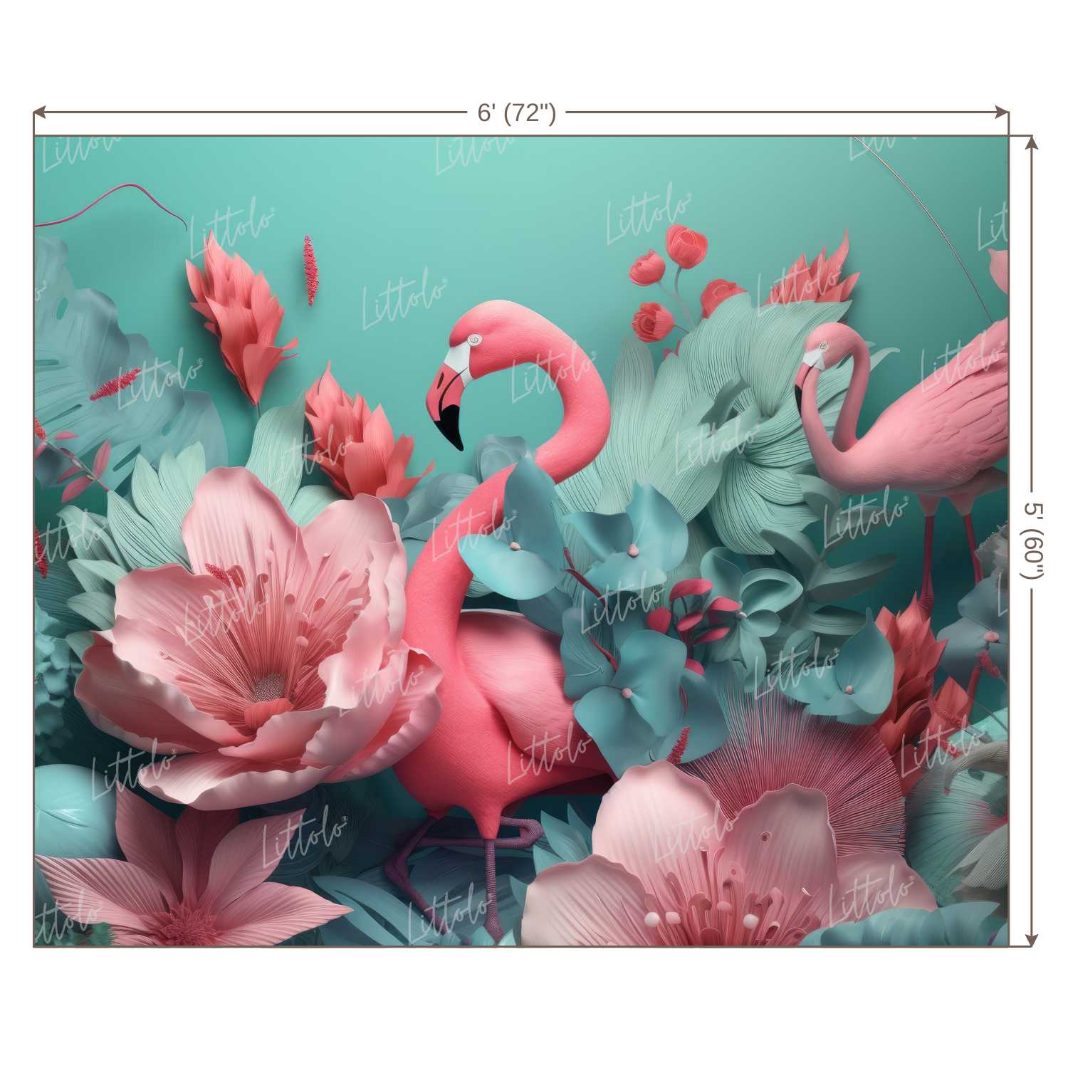 LB0664 Flamingo Theme Backdrop