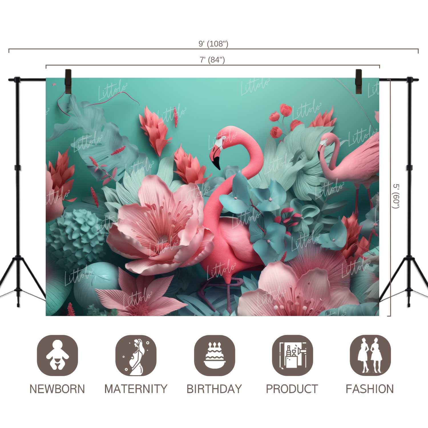 LB0664 Flamingo Theme Backdrop