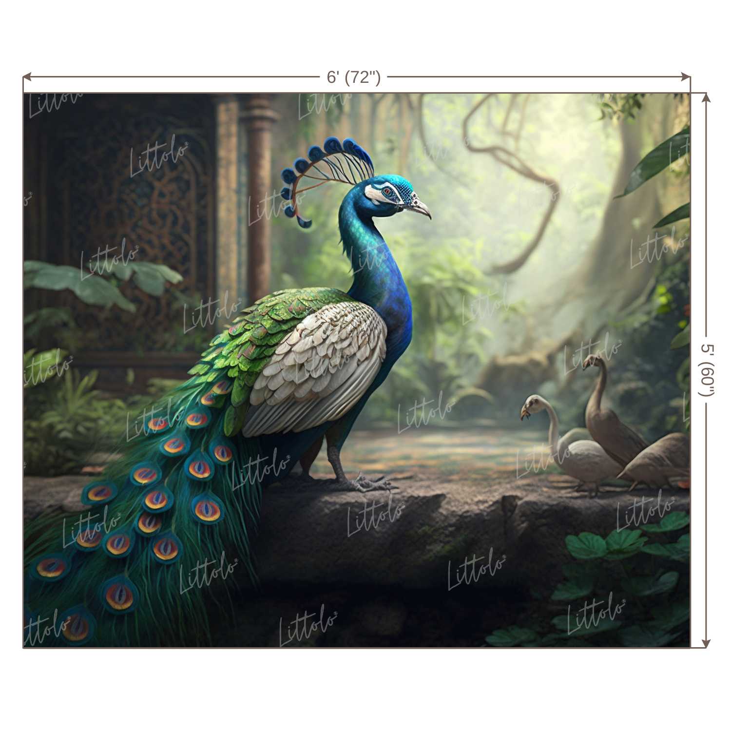 LB0666 Peacock Krishna Theme Backdrop