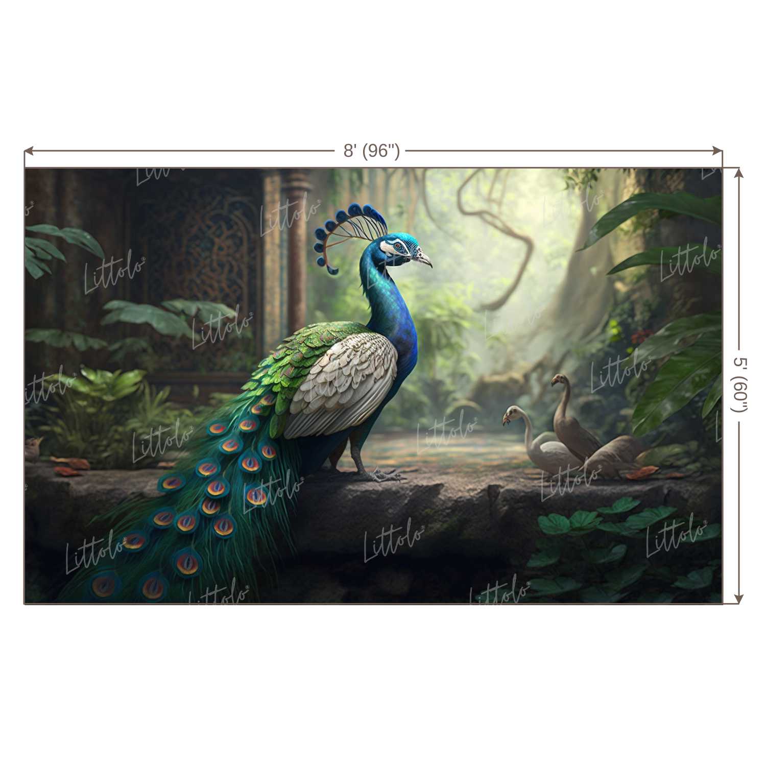 LB0666 Peacock Krishna Theme Backdrop