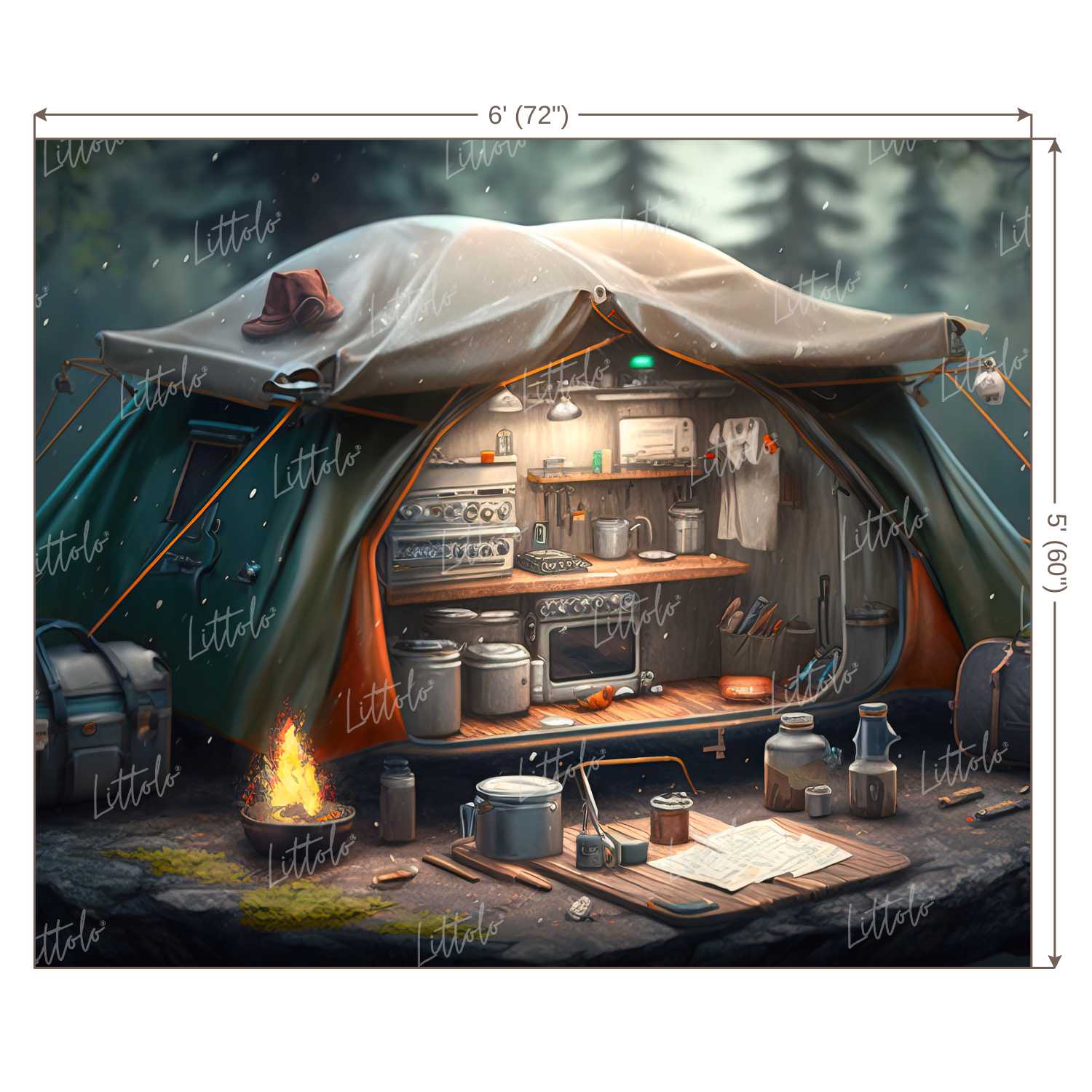 LB0668 Adventure Camping Backdrop