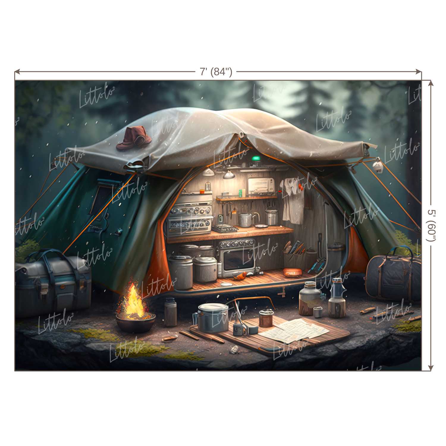 LB0668 Adventure Camping Backdrop