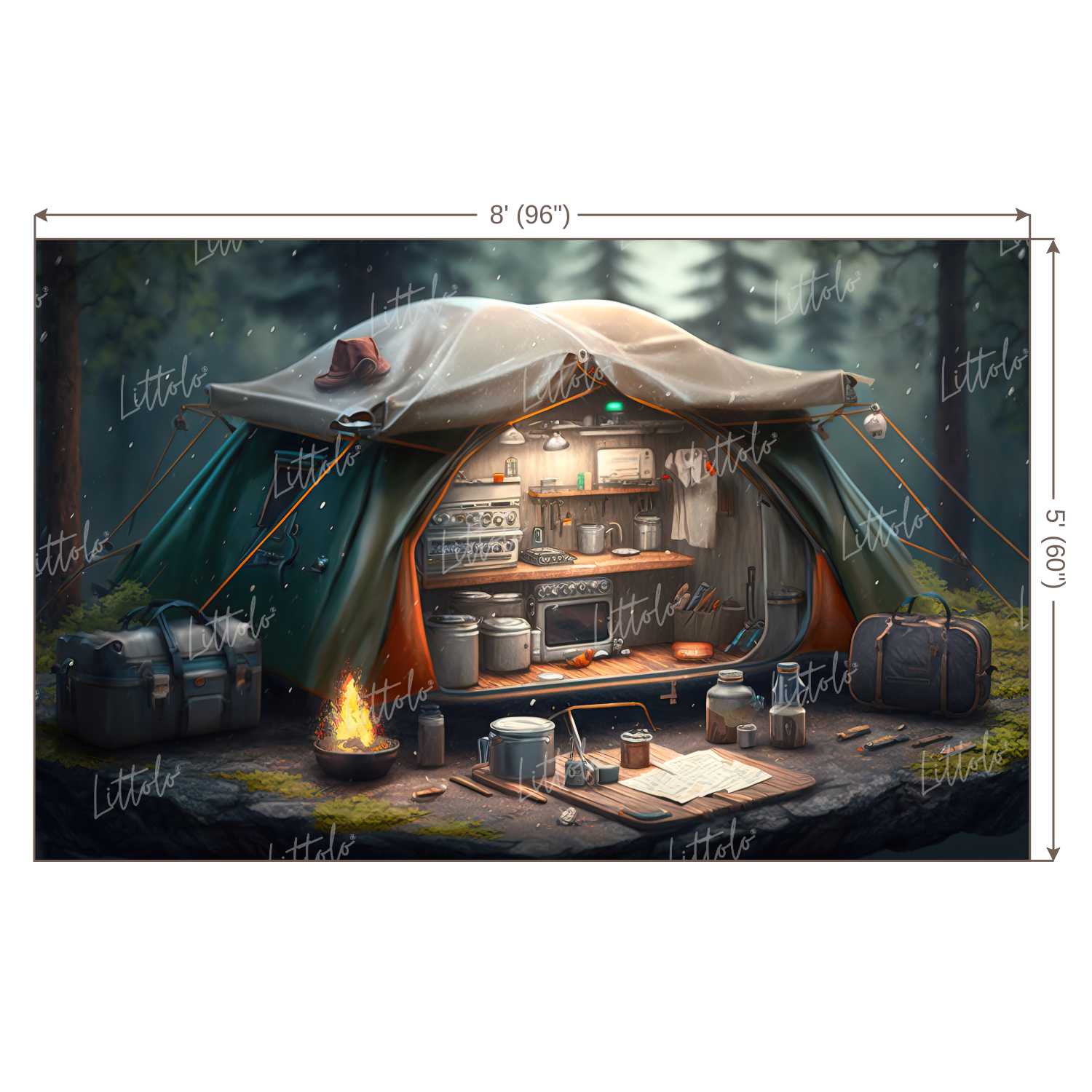 LB0668 Adventure Camping Backdrop