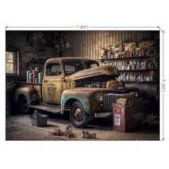 LB0669 Vintage Garage Backdrop