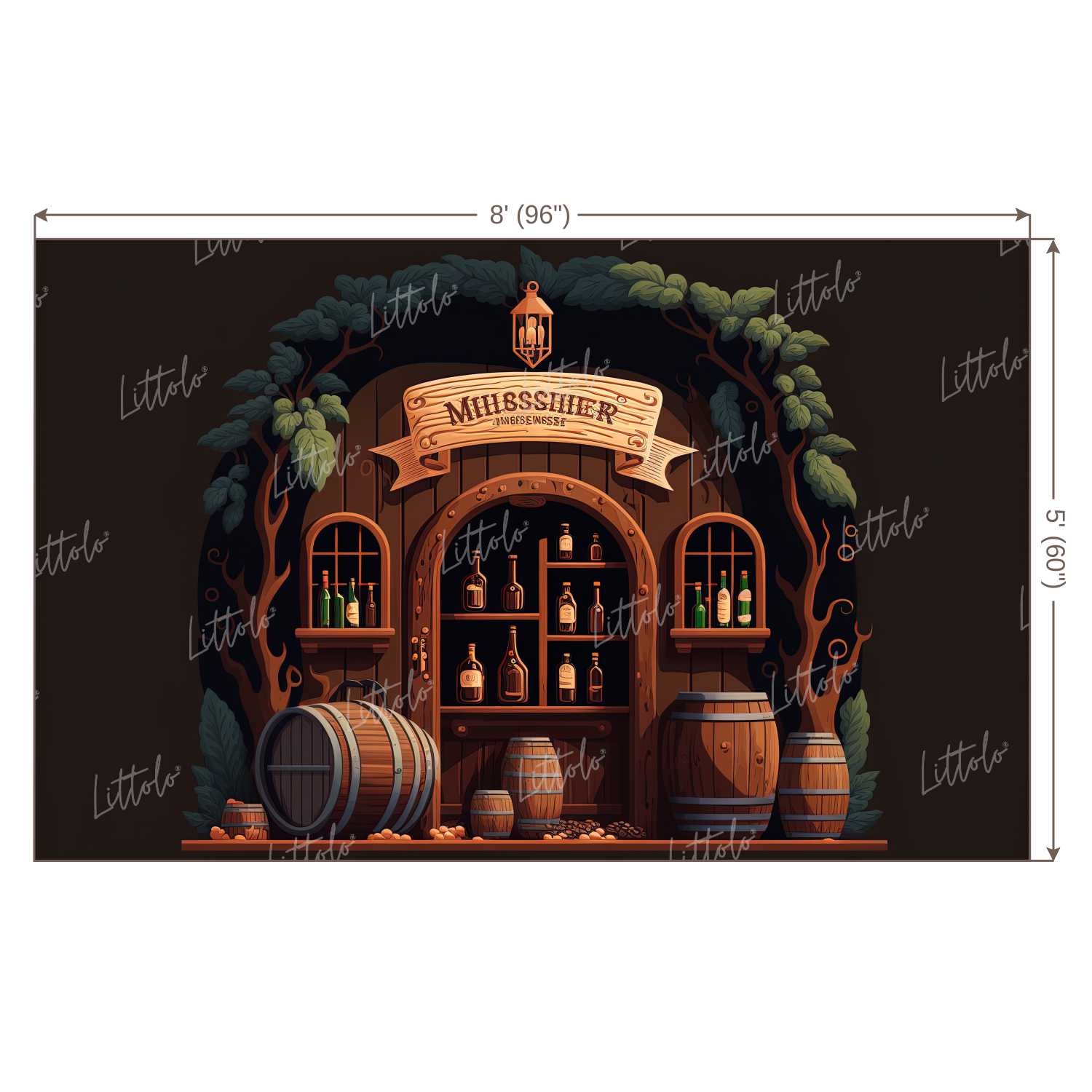 LB0672 wine cellar wooden barrel Backdrop