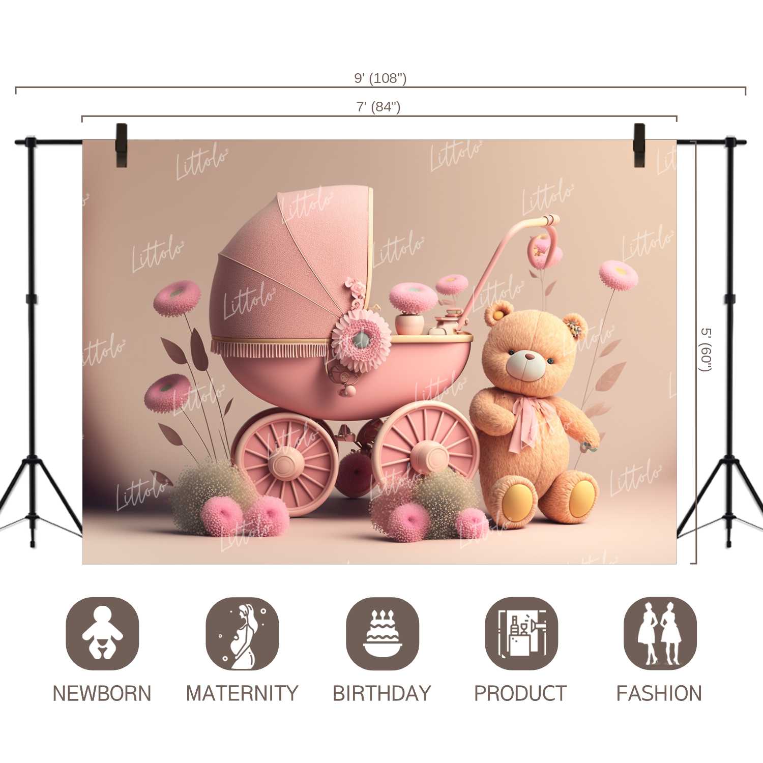 LB0675 Teddy Bear Backdrop