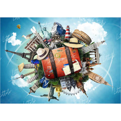 LB0687 World Map Travel Backdrop