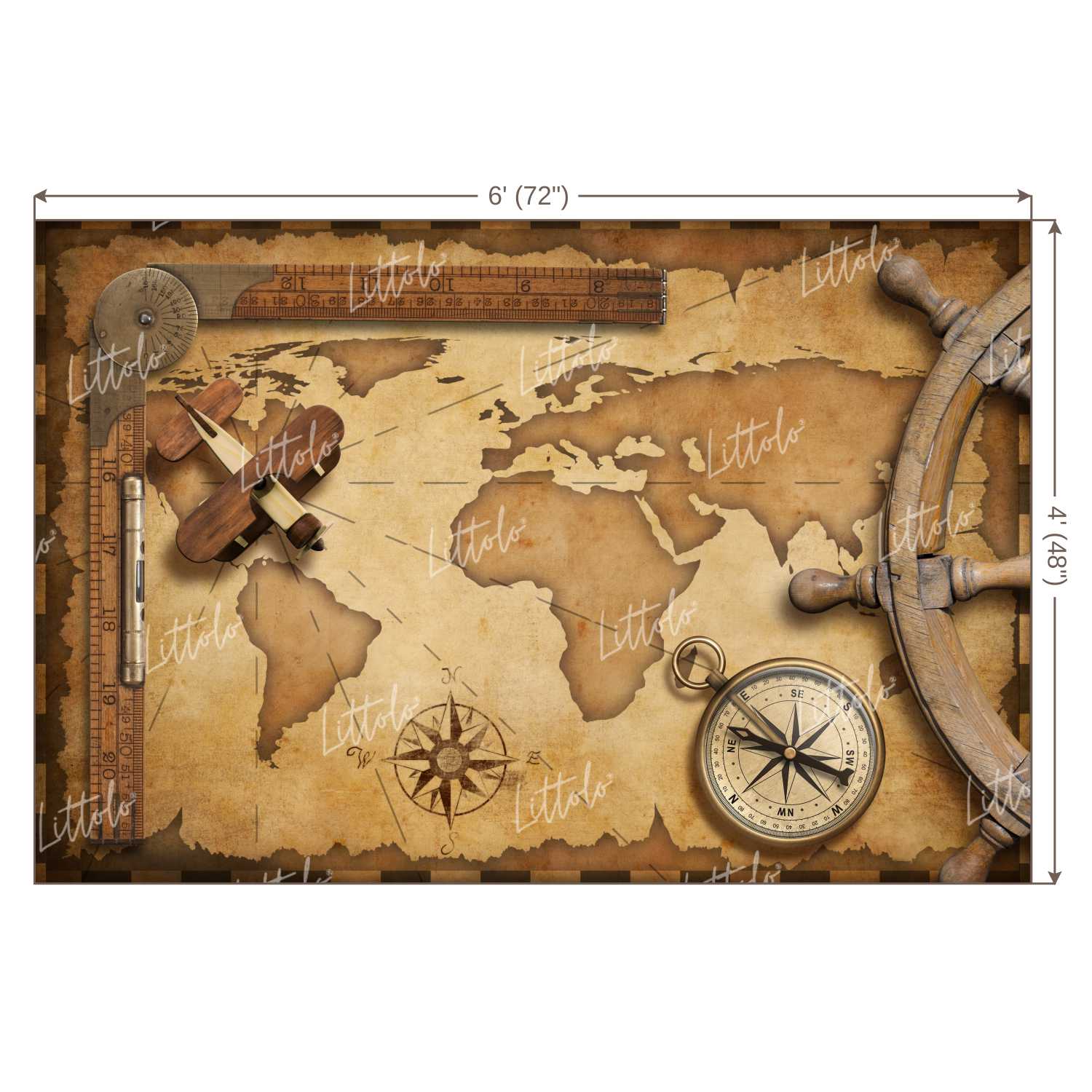 LB0689 World Map Backdrop