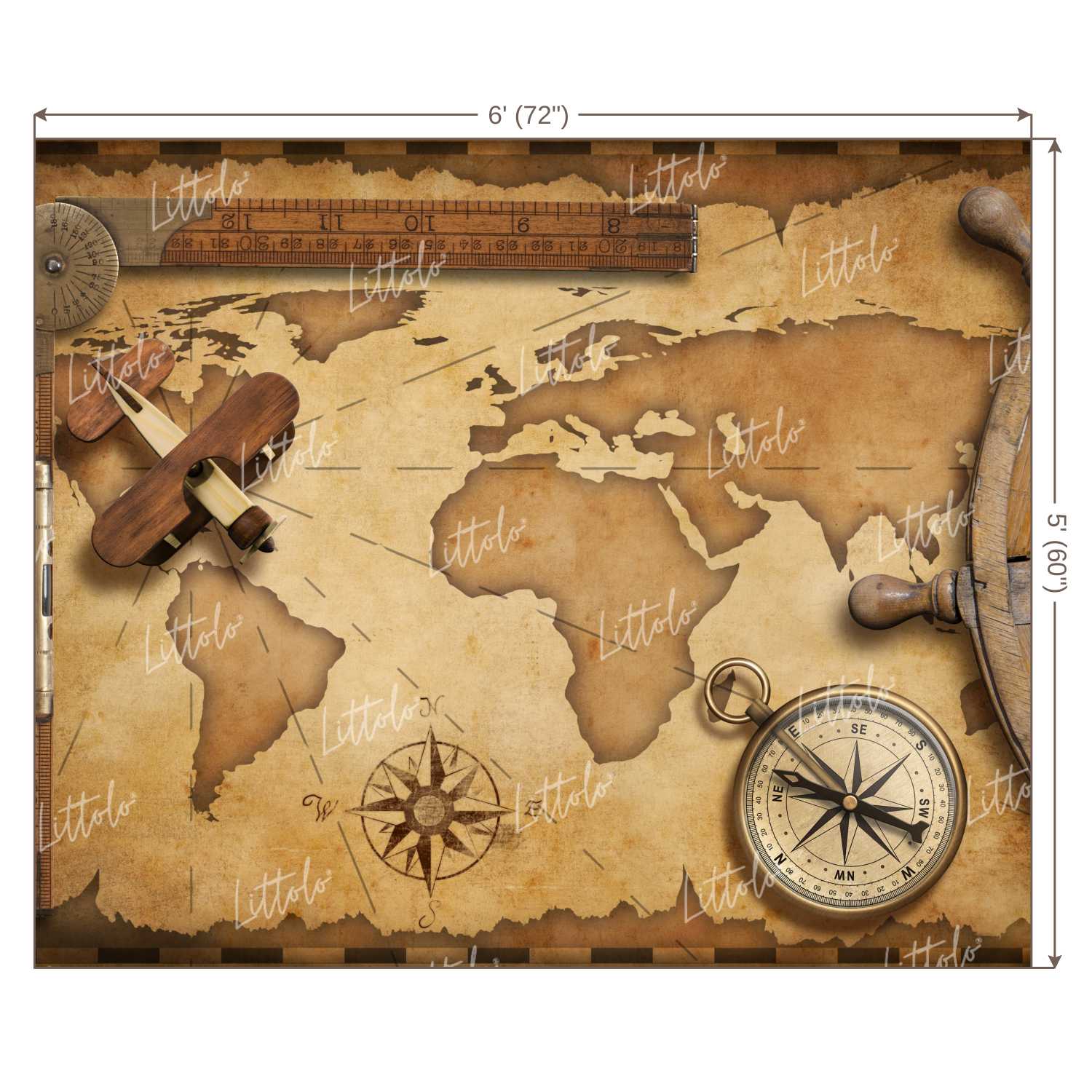 LB0689 World Map Backdrop