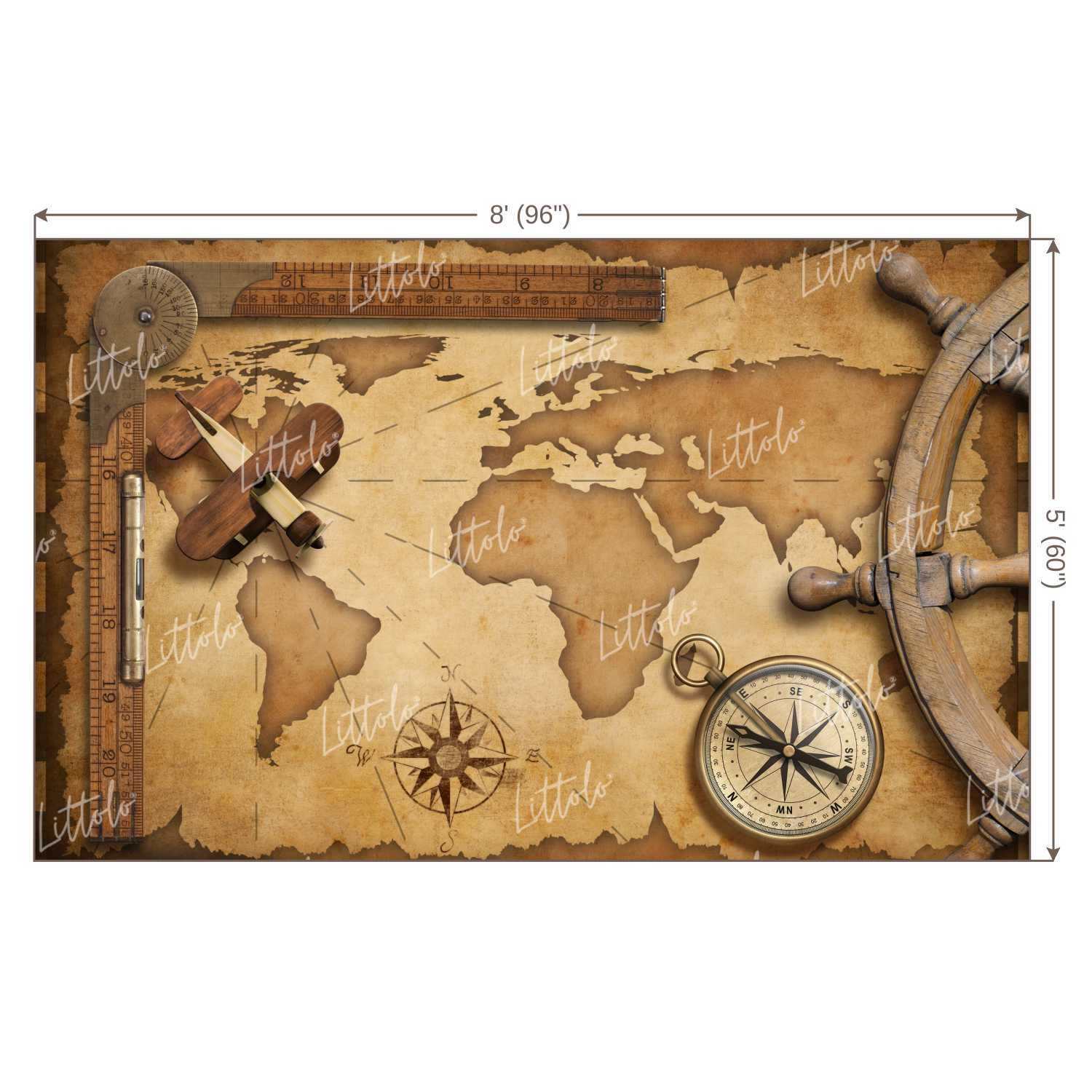 LB0689 World Map Backdrop