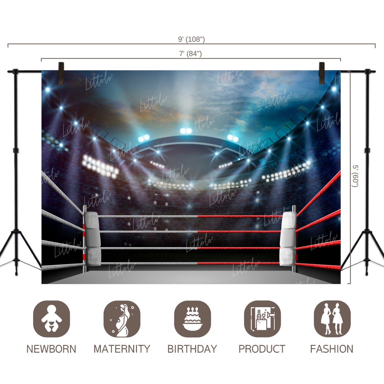 LB0690 Boxer Ring Backdrop