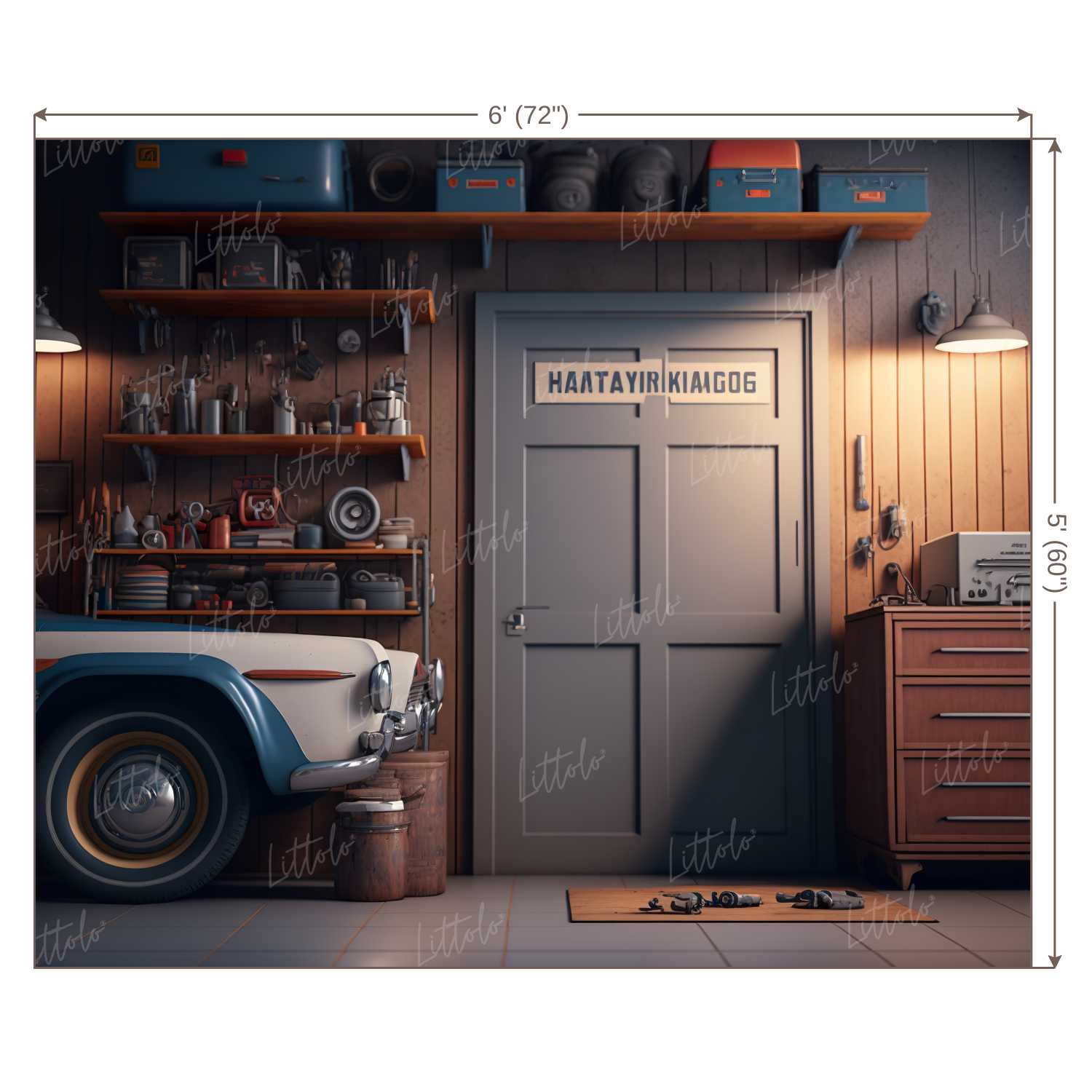 LB0711 Vintage Garage Backdrop